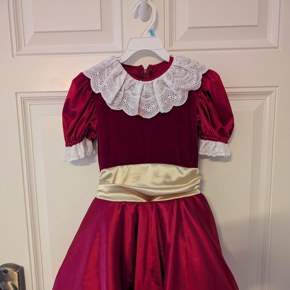 Revolution Dancewear Holiday Tradition Red Velvet Dress Costume Girls Medium